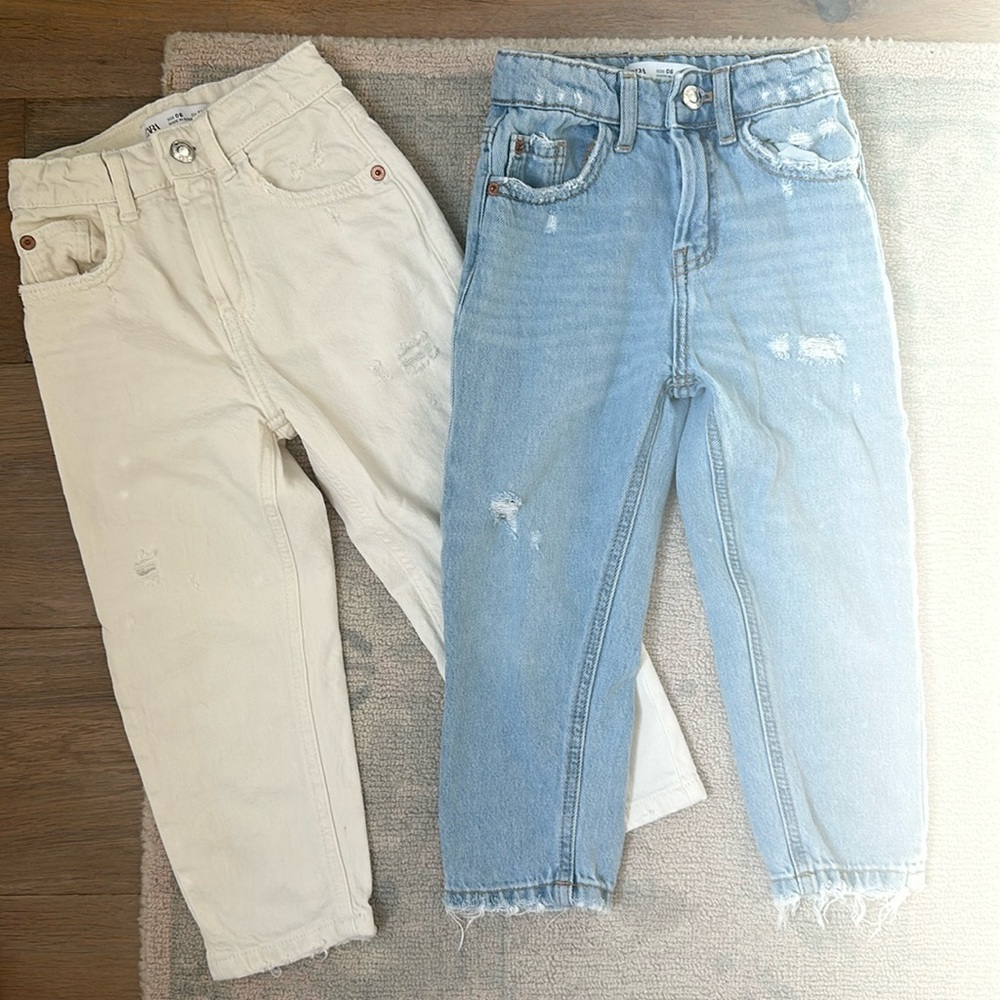 Zara Girls Mom Fit Jeans (2 Pairs) in size 6 Bundle
